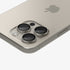 AGL07163 - iPhone 15 Pro / 15 Pro Max Optik Pro Lens Protector in natural titanium showing the device